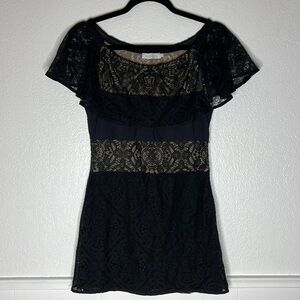 Anne Fontaine black lace tunic top 36